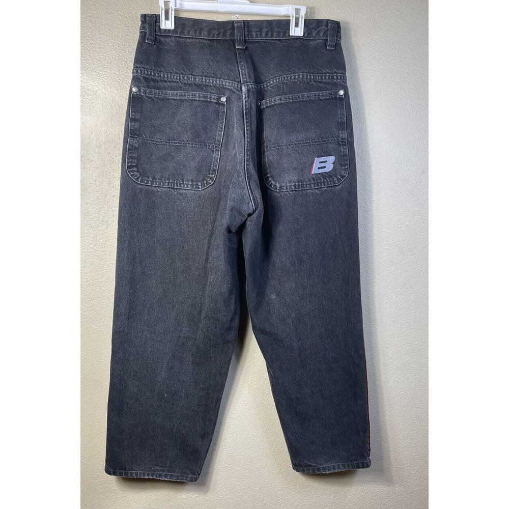 VTG HUGO BOSS by IG Design 90s Baggy Hip Hop Skater Denim Jeans Mens 33x28 Black - Picture 2 of 11